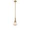 Olean Mini Pendant shown in the Brushed Brass finish with a Matte White shade