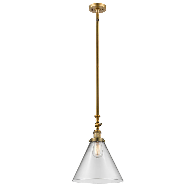 Cone Mini Pendant shown in the Brushed Brass finish with a Clear shade