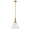 Cone Mini Pendant shown in the Brushed Brass finish with a Seedy shade