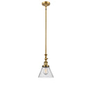 Cone Mini Pendant shown in the Brushed Brass finish with a Seedy shade