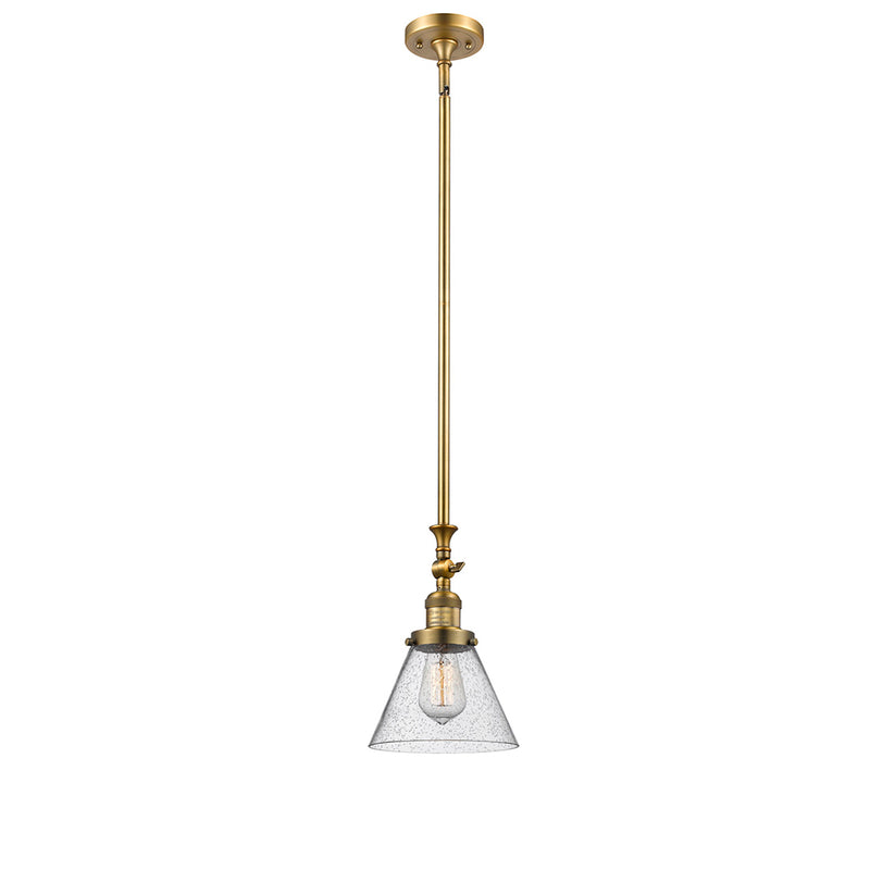 Cone Mini Pendant shown in the Brushed Brass finish with a Seedy shade