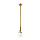 Bell Mini Pendant shown in the Brushed Brass finish with a Matte White shade