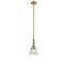 Cone Mini Pendant shown in the Brushed Brass finish with a Clear shade