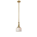 Bell Mini Pendant shown in the Brushed Brass finish with a Matte White shade