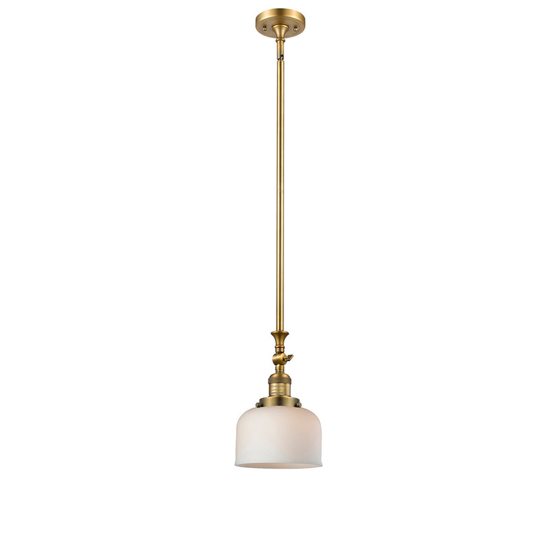 Bell Mini Pendant shown in the Brushed Brass finish with a Matte White shade