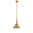 Briarcliff Mini Pendant shown in the Brushed Brass finish with a Brushed Brass shade