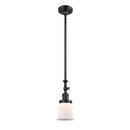 Canton Mini Pendant shown in the Matte Black finish with a Matte White shade