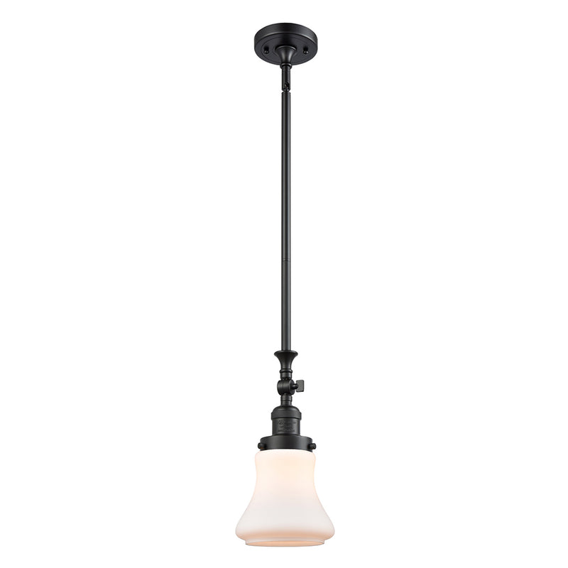 Bellmont Mini Pendant shown in the Matte Black finish with a Matte White shade