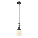 Beacon Mini Pendant shown in the Matte Black finish with a Matte White shade