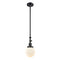 Beacon Mini Pendant shown in the Matte Black finish with a Matte White shade