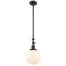 Beacon Mini Pendant shown in the Matte Black finish with a Matte White shade