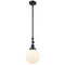 Beacon Mini Pendant shown in the Matte Black finish with a Matte White shade