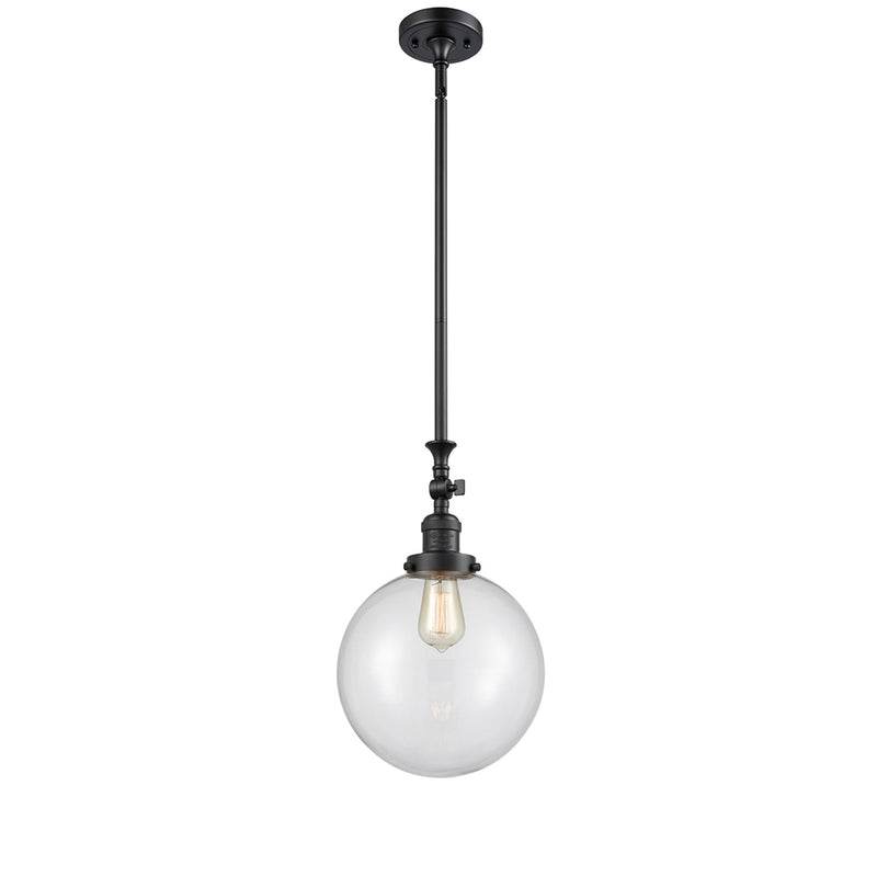 Beacon Mini Pendant shown in the Matte Black finish with a Clear shade