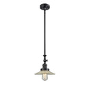 Halophane Mini Pendant shown in the Matte Black finish with a Clear Halophane shade