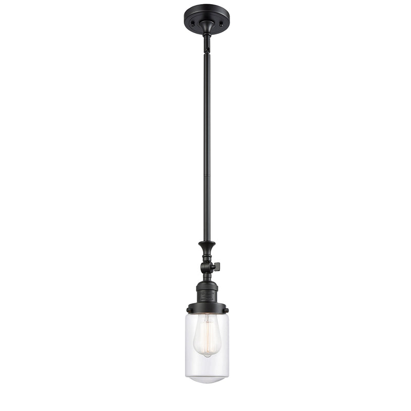 Dover Mini Pendant shown in the Matte Black finish with a Clear shade