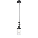 Dover Mini Pendant shown in the Matte Black finish with a Seedy shade