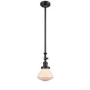 Olean Mini Pendant shown in the Matte Black finish with a Matte White shade