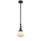 Olean Mini Pendant shown in the Matte Black finish with a Matte White shade