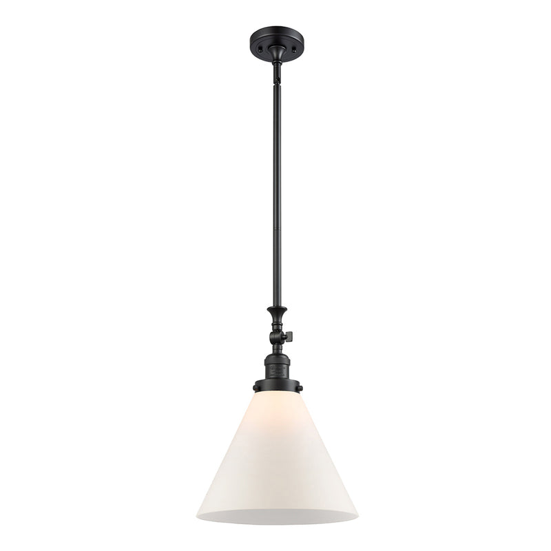 Cone Mini Pendant shown in the Matte Black finish with a Matte White shade