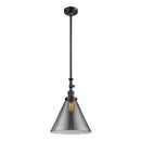 Cone Mini Pendant shown in the Matte Black finish with a Plated Smoke shade