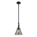 Cone Mini Pendant shown in the Matte Black finish with a Plated Smoke shade