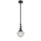 Oxford Mini Pendant shown in the Matte Black finish with a Seedy shade