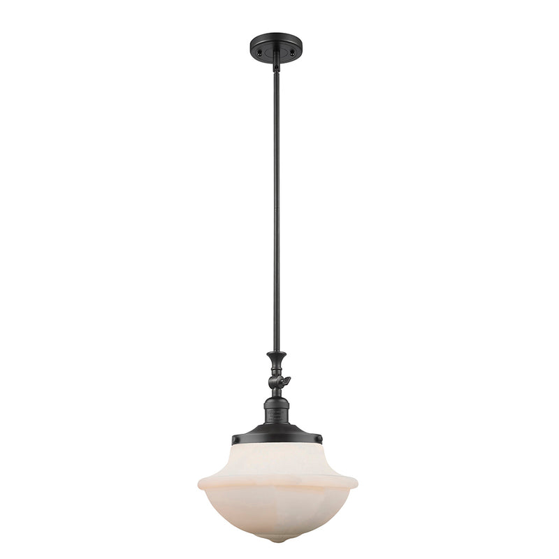 Oxford Mini Pendant shown in the Matte Black finish with a Matte White shade