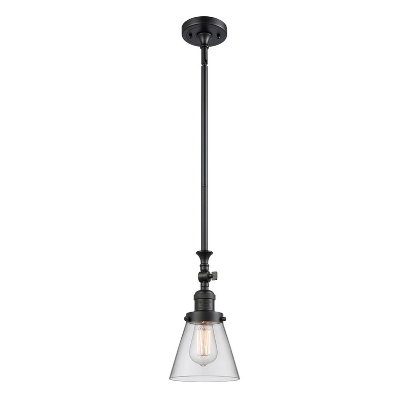 Cone Mini Pendant shown in the Matte Black finish with a Clear shade