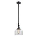 Bell Mini Pendant shown in the Matte Black finish with a Clear shade