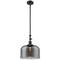 Bell Mini Pendant shown in the Matte Black finish with a Plated Smoke shade