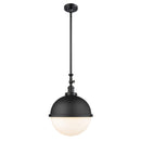 Hampden Pendant shown in the Matte Black finish with a Matte White shade