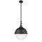 Hampden Pendant shown in the Matte Black finish with a Seedy shade