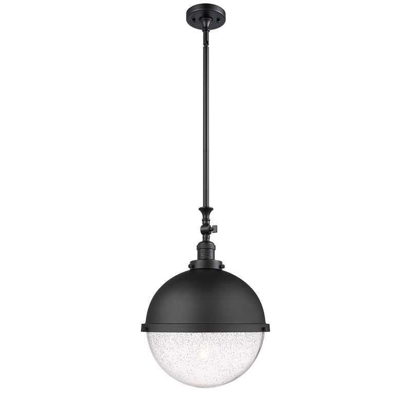 Hampden Pendant shown in the Matte Black finish with a Seedy shade