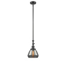 Fulton Mini Pendant shown in the Oil Rubbed Bronze finish with a Plated Smoke shade