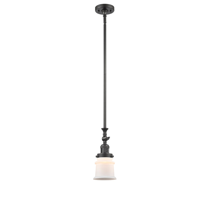 Canton Mini Pendant shown in the Oil Rubbed Bronze finish with a Matte White shade