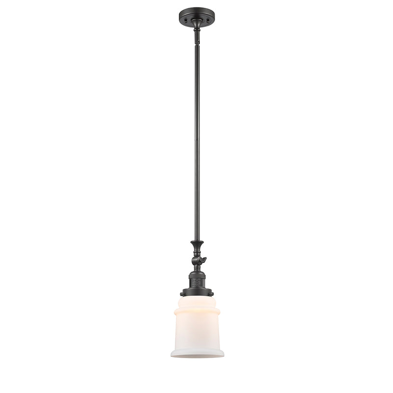 Canton Mini Pendant shown in the Oil Rubbed Bronze finish with a Matte White shade