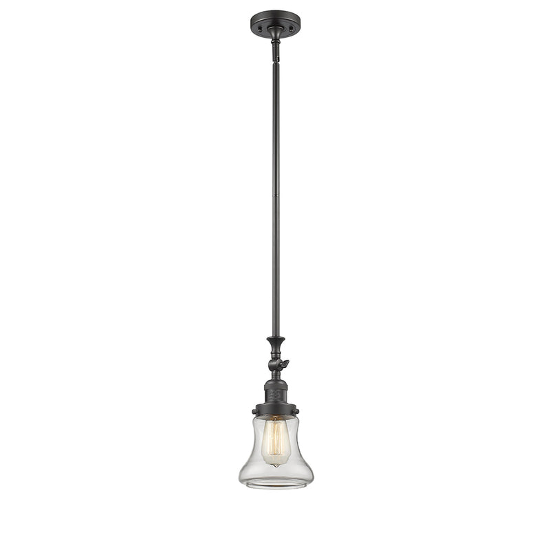 Bellmont Mini Pendant shown in the Oil Rubbed Bronze finish with a Clear shade