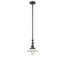 Halophane Mini Pendant shown in the Oil Rubbed Bronze finish with a Matte White Halophane shade