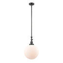 Beacon Mini Pendant shown in the Oil Rubbed Bronze finish with a Matte White shade