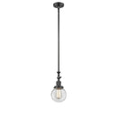 Beacon Mini Pendant shown in the Oil Rubbed Bronze finish with a Clear shade