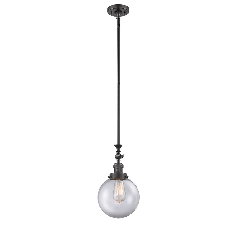 Beacon Mini Pendant shown in the Oil Rubbed Bronze finish with a Clear shade