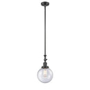 Beacon Mini Pendant shown in the Oil Rubbed Bronze finish with a Seedy shade