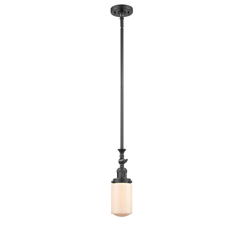 Dover Mini Pendant shown in the Oil Rubbed Bronze finish with a Matte White shade