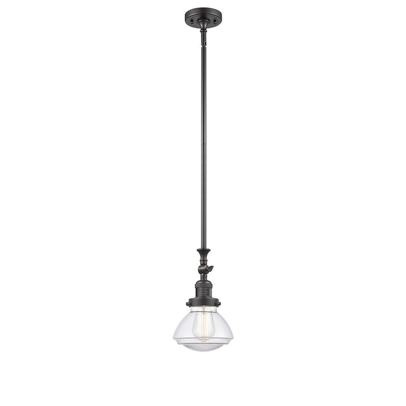 Olean Mini Pendant shown in the Oil Rubbed Bronze finish with a Clear shade