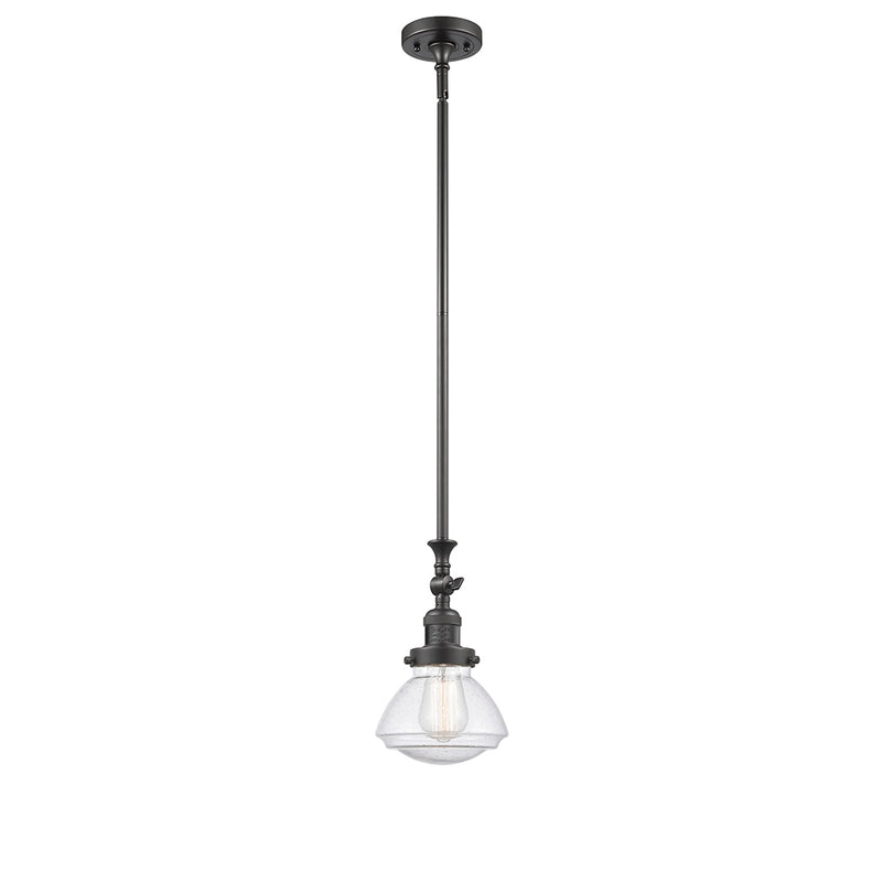 Olean Mini Pendant shown in the Oil Rubbed Bronze finish with a Seedy shade