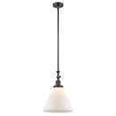 Cone Mini Pendant shown in the Oil Rubbed Bronze finish with a Matte White shade