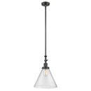 Cone Mini Pendant shown in the Oil Rubbed Bronze finish with a Seedy shade