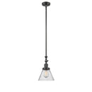 Cone Mini Pendant shown in the Oil Rubbed Bronze finish with a Seedy shade