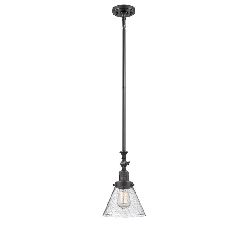 Cone Mini Pendant shown in the Oil Rubbed Bronze finish with a Seedy shade