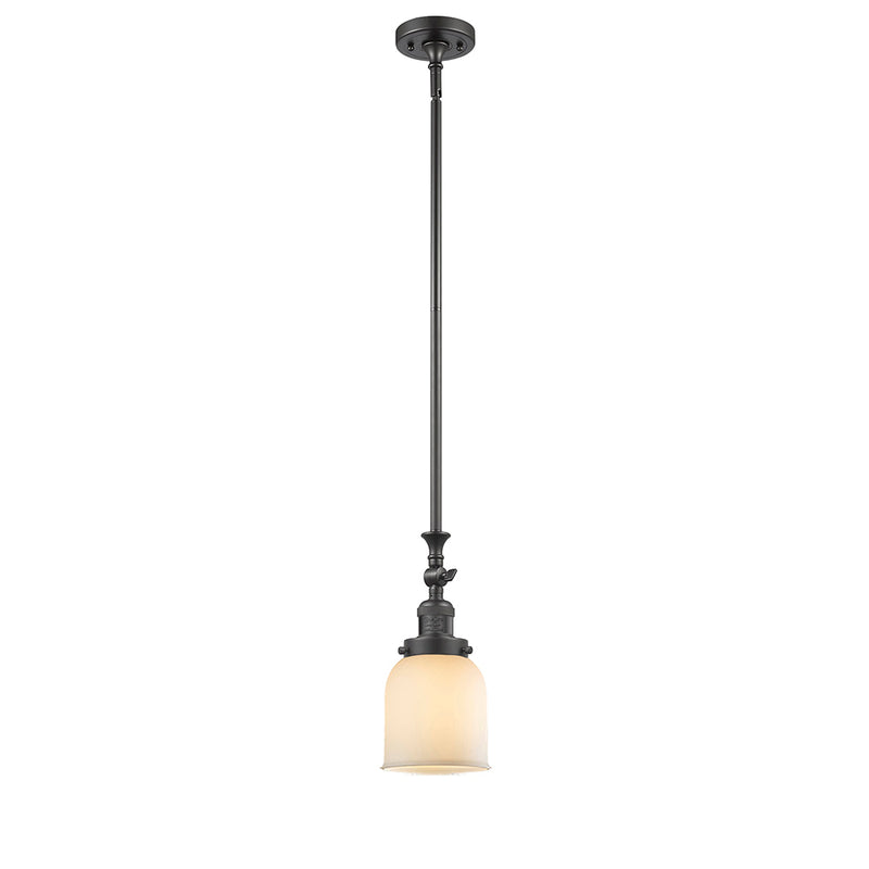 Bell Mini Pendant shown in the Oil Rubbed Bronze finish with a Matte White shade